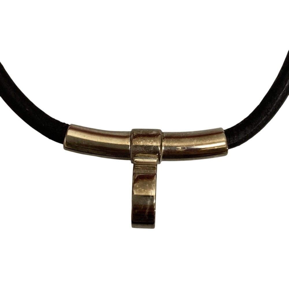 HERMES Hermes Kité Double Kelly Leather Choker Black Women's
